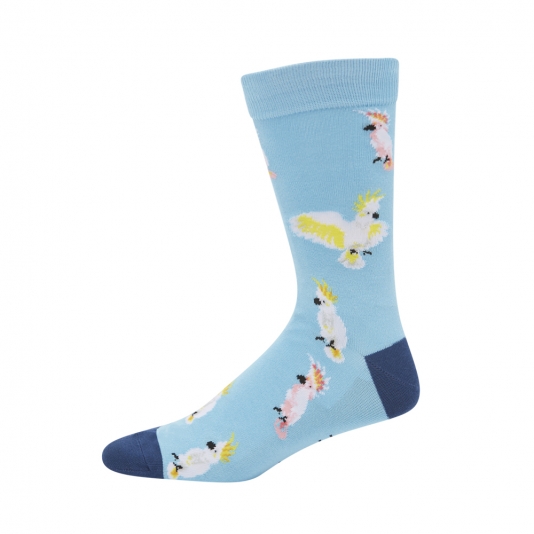 Blue Cockatoo Socks - Left