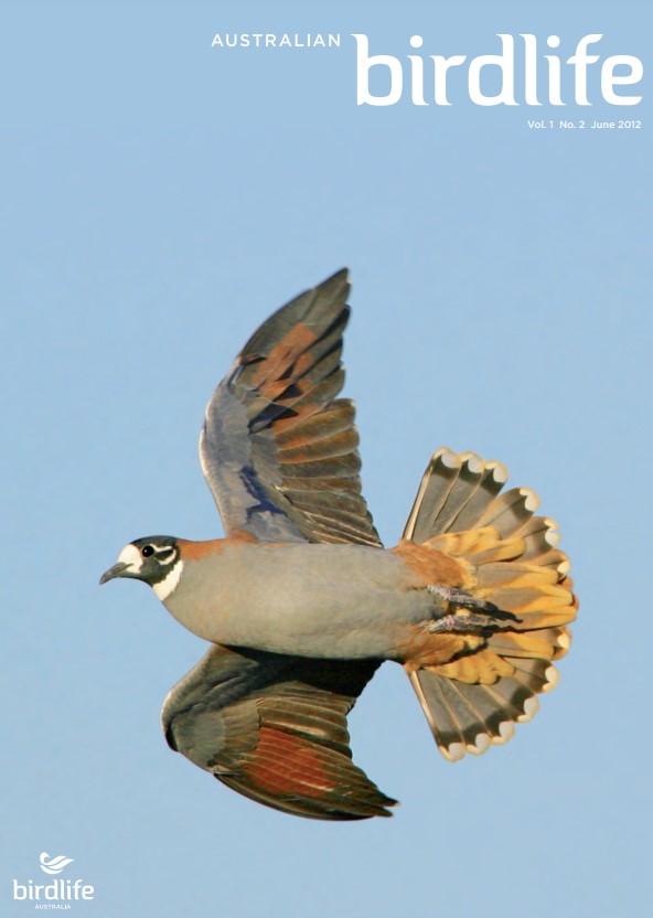 Front cover featuring a Flock Bronzewing