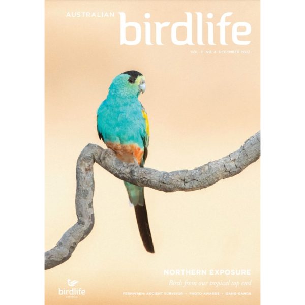Front cover featuring a Golden-shouldered Parrot sitting on a branch.